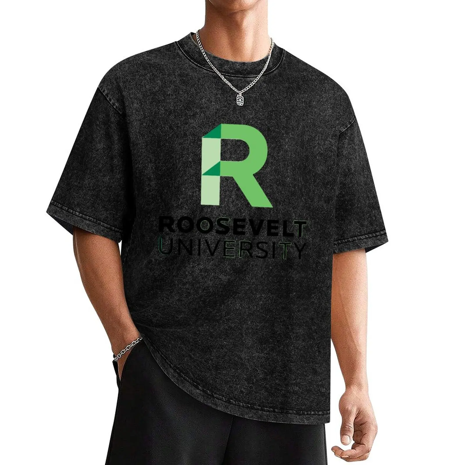 

Roosevelt College T-Shirt aesthetic clothes rapper graphic tees summer tops vintage Men's cotton t-shirt