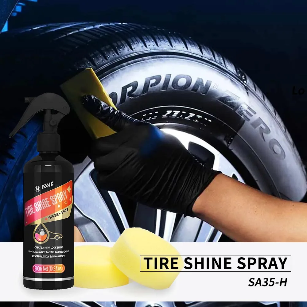 ยางรถ Shine เคลือบยาง GLOSS พลาสติกยางล้อ Restorer Agent สเปรย์ขัด Brightener Auto Car Detailing