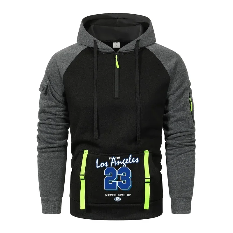 

Men's hoodies in 2025, comfortable new polar caps, multi-pocket zippers, high-quality fashionable casual sweatshirts and multi-p