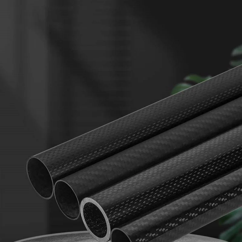 2Pcs Length 500mm Carbon Fibre Pipe 3K Carbon Fiber Circular Tube Light Weight Corrosion Resistant O.D5mm 6mm 7mm 8mm 9mm-20mm