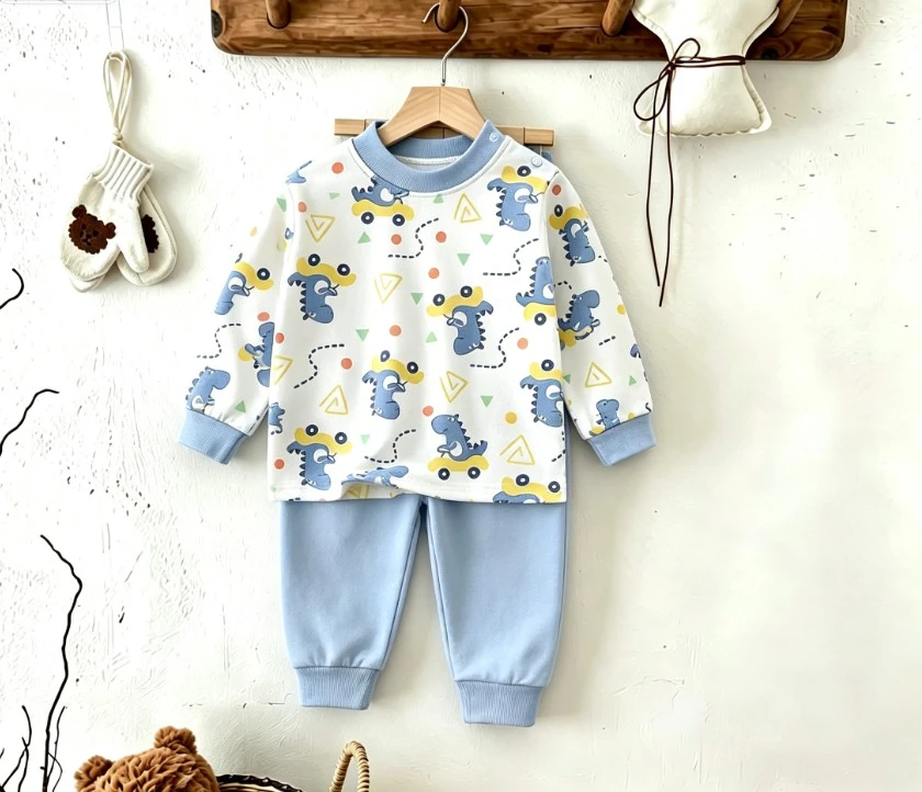 Kids Cotton Casual Outfit Set Baby Infant Cute Print Top And Jogger Pants Children Autumn Simple Costume Outfits Children Wear