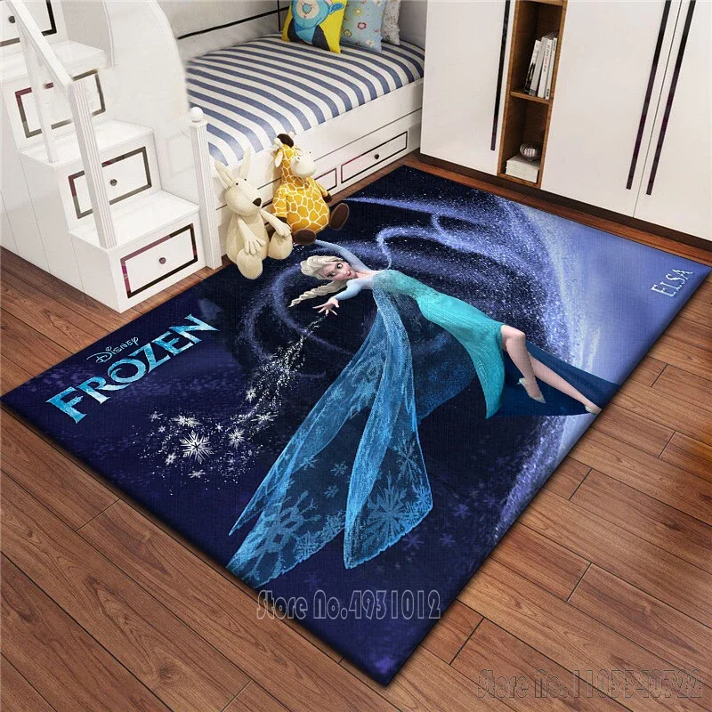 Disney Frozen Elsa Princess Friends Rug Carpets 80x120cm Decor for Bathroom Kids Floor Mat Living Room Children's Bedroom Sofa