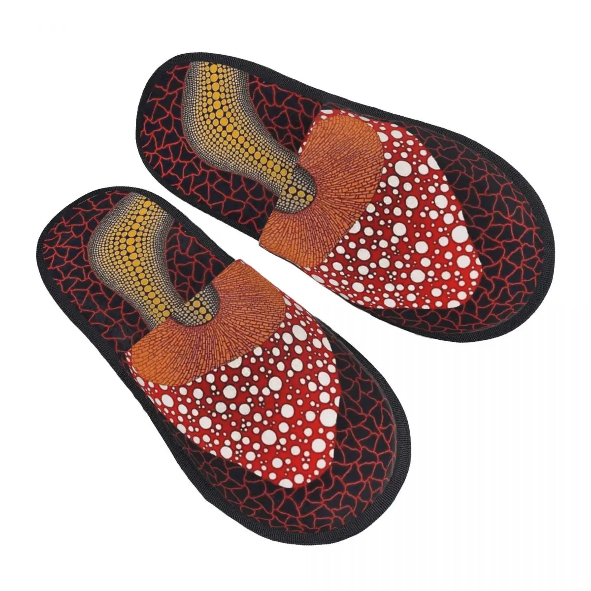 شبشب منزل يايوي كوساما للنساء من إسفنج الذاكرة الناعم على شكل فطر فن البوب سهل الارتداء على أحذية شبشب الفندق