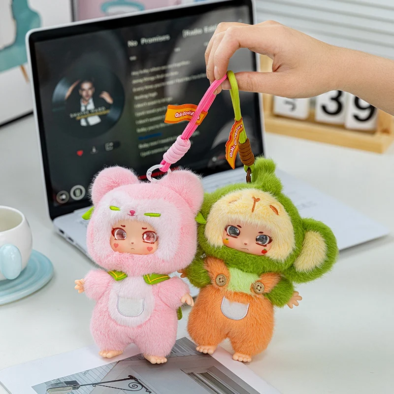 크리스마스 선물 여우와 원숭이 동물 시리즈 봉제 인형 만화 원숭이 V2 애니메이션 비닐 인형 피규어 서프라이즈 백 펜던트