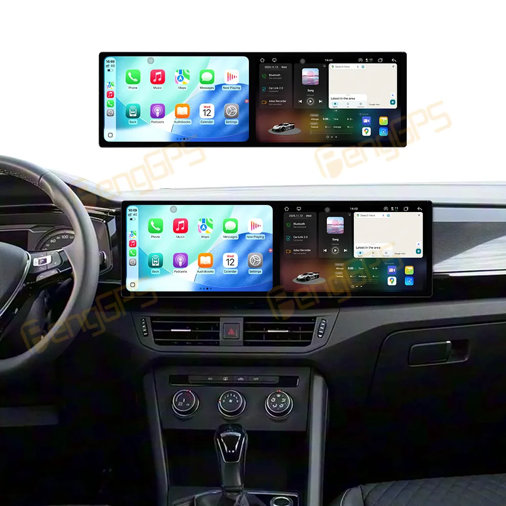 Android 15 Dual 10.1 Inch HD Screen For Volkswagen Tayron 2019-2022 Car Radio GPS Navigation CarPlay Multimedia Player Head Unit view 4