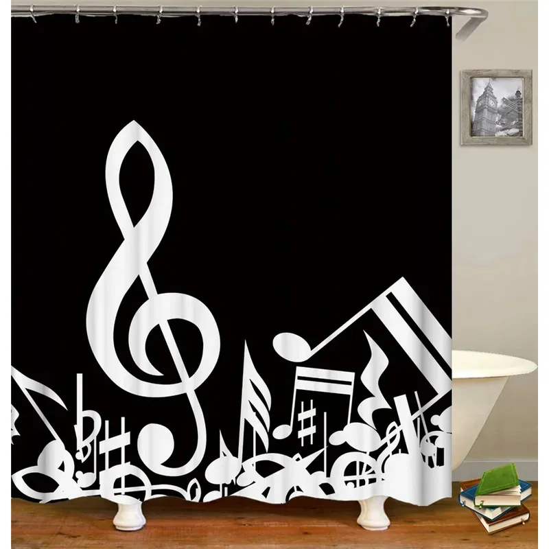 

JHB233D Music Rock style Printed Shower Curtains Bathroom Curtain Frabic Waterproof Polyester Bath Curtain Home Decoration w9Kj(
