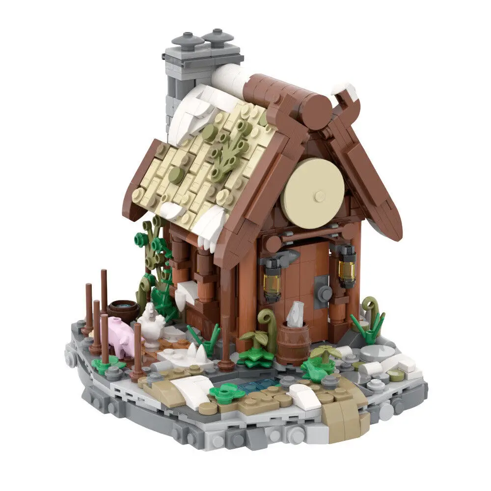 

A Quiet and Peaceful Viking Farm Home House Hut 766 Pieces MOC Build Gift