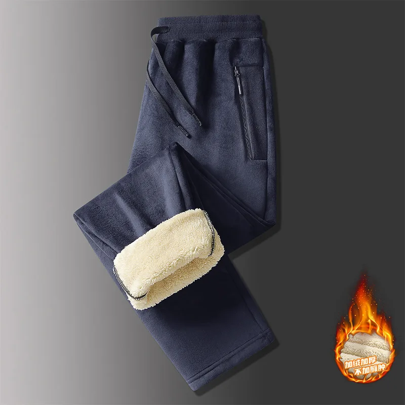 2024 New in Sweatpant Men Fleece Lined Warm Winter Sports Trouser Male Thermal Plus Velvet Training Jogger Pants Autumn Big Size