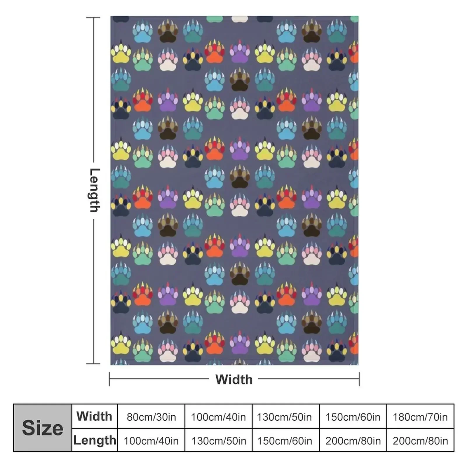Evolution Paws (bold) Throw Blanket Decorative Sofas Flannels Custom Picnic Plaid on the sofa Flannel Fabric Blankets
