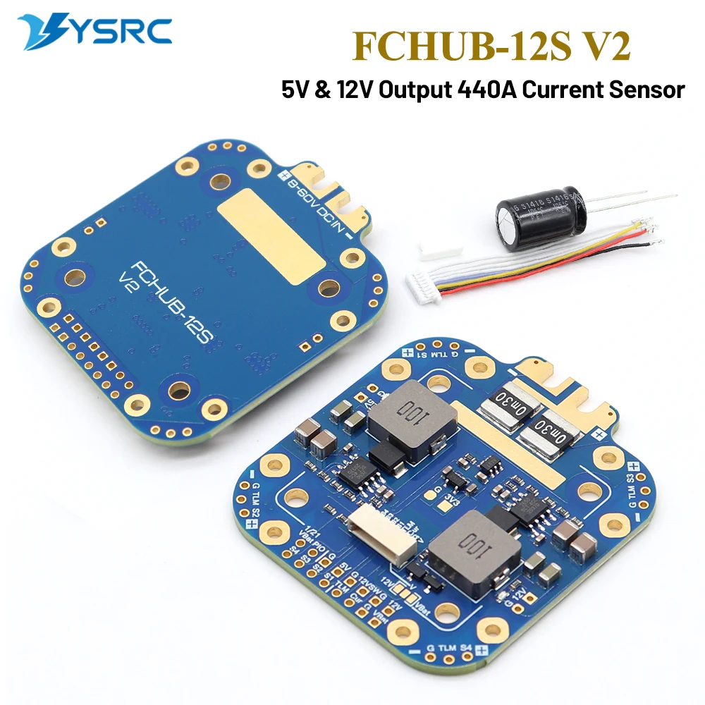 FCHUB-12S V2 5V / 12V Output 440A Current Sensor 30.5mm 3-12S LIPO for Multirotor X-Class Cinelifter RC FPV Drone DIY Parts