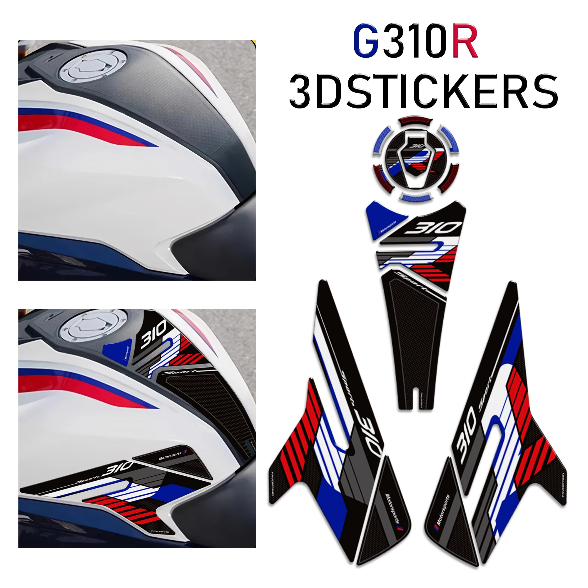 

G310R G 310 R G310 For BMW Protector Tank Pad Side Grips Gas Fuel Oil Kit Knee Stickers Decals Adhesive Fairing Fender 2021-2025