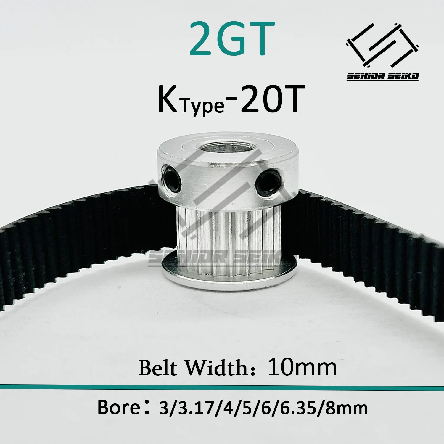 Imagem -02 - Correia Dentada Conjunto de Polia Kit de Correia Síncrona 2gt Gt2 20t 120t Gt2 120 Dentes 10 mm Bore 320 mm Roda Corda