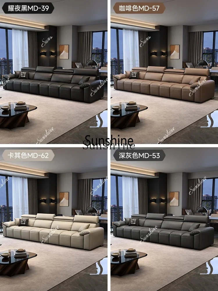 

Simple living room sofa piano keys straight row all leather sofaX