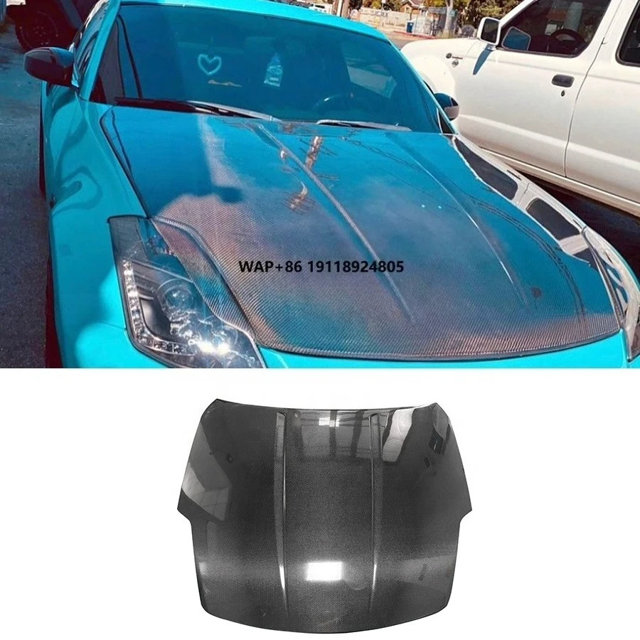 

OEM Style Carbon Fiber Front Bumper Hood Bonnet for 350Z 2006-2008 New Condition Front Engine Hood Cover Body Kit