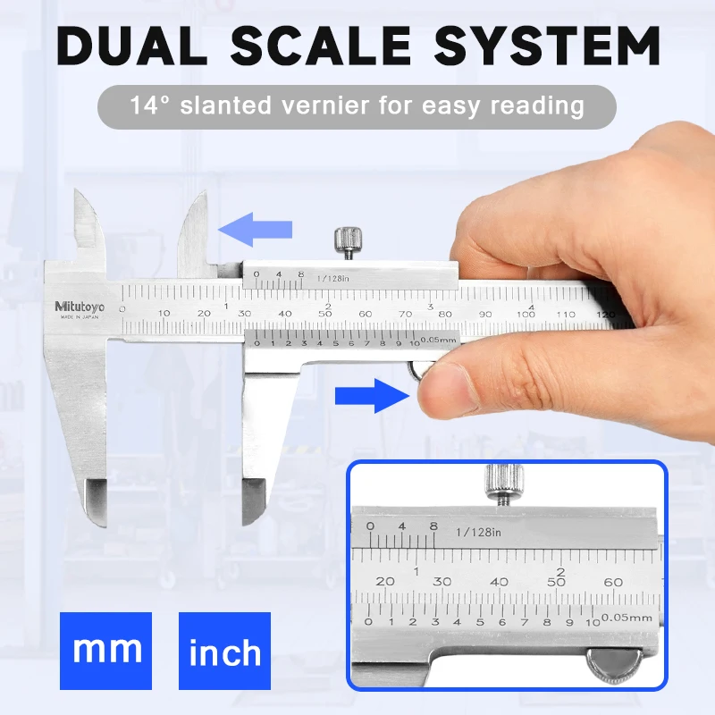 

Mitutoyo Vernier Caliper 0-150mm 0.02mm Metal Calipers Gauge Micrometer Measuring Tools