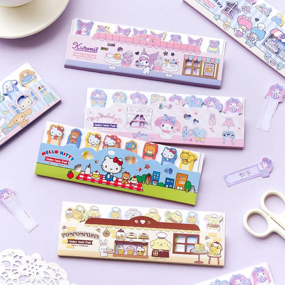 

Cartoon Sanrio Mymelody Sticky Notes Kuromi Cinnamoroll Memo Pad Notepad Index Tabs Bookmark Stationery School Office Supplies