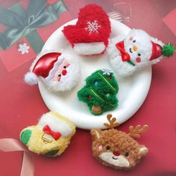 10Pcs/lot Cartoon Plush Christmas Seris Patches DIY Cotton-filled Christmas Accessories Handmade Headwear Clothing Decorations