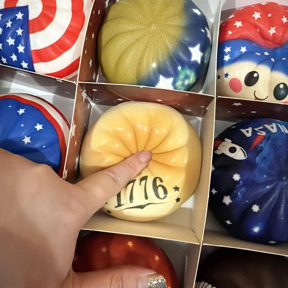 250th USA Anniversary Liberty Dumplings 12pc Gift Set 1776-2026 Eagle Statue Squishy Independence Day Commemorative Gift