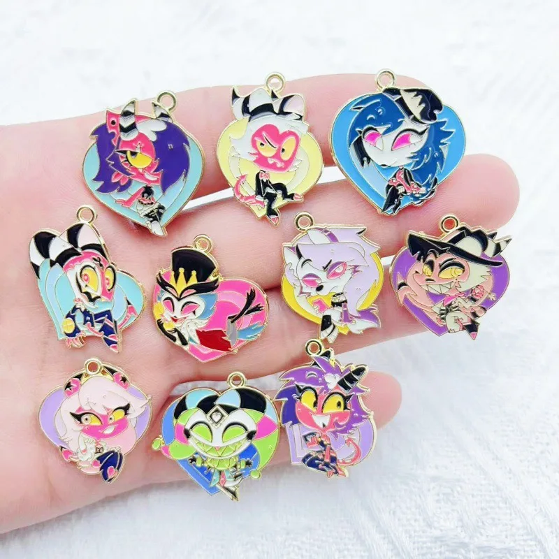 10 Stück Cartoon Anime DIY Schmuckzubehör Legierung Emaille-Anhänger Schlüsselanhänger Ohrringe Taschenanhänger