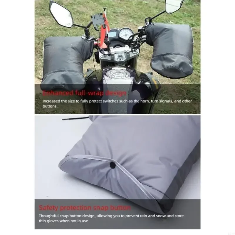

Quick Install Waterproof Motorcycle Handle Cover Protectors Windproof Winter Accessories Thermal Insulated Padding 2pcs D7YA