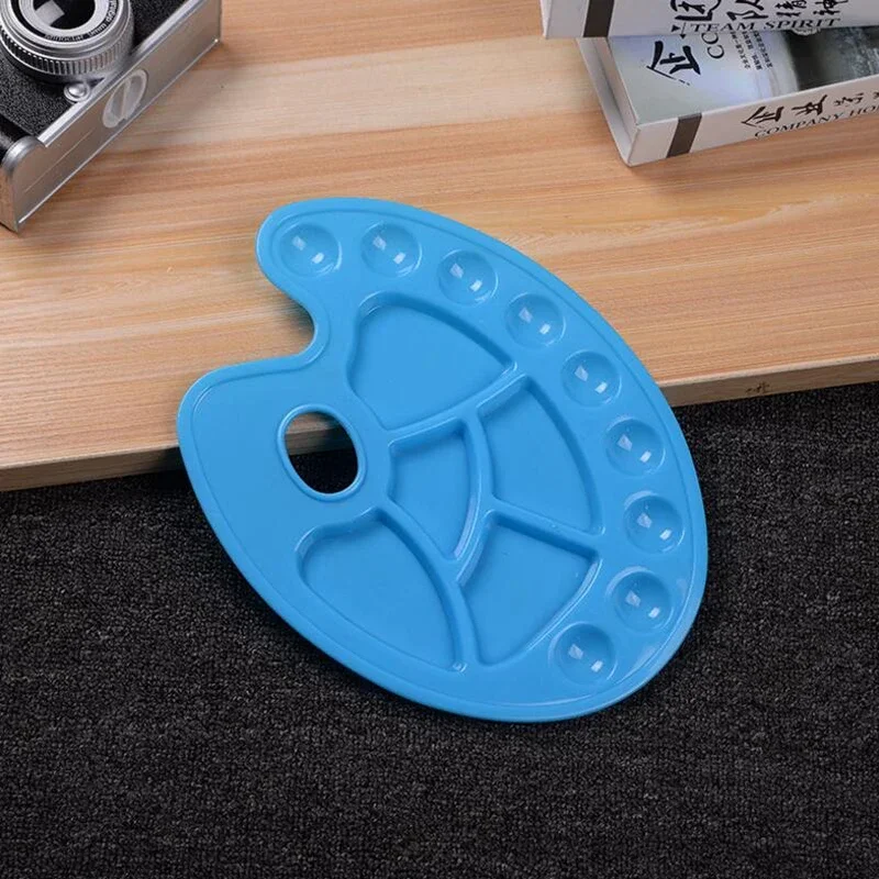 

Gouache Oval Palette Children's Painting Plastic Palette Hand Grasp Paint Foot Palette DIY Graffiti Art Supplies