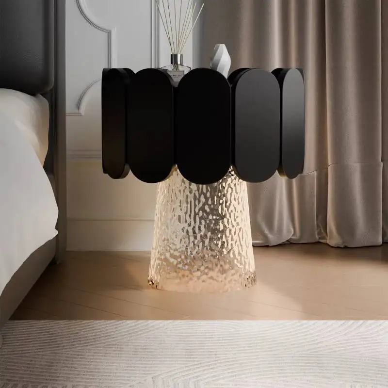 

Black Transparent Nightstands Designer Minimal Antique Bedroom Nightstands Bedside Safe Storage Mesas De Noche Furniture Home