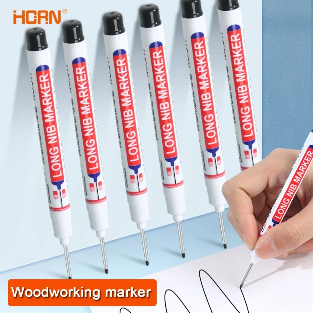 

24Pcs/Set Multi-Purpose 20mm Deep Hole Long Nib Head Marker For Metal Perforating Pen Waterproof Bathroom Woodworking Decor Tool
