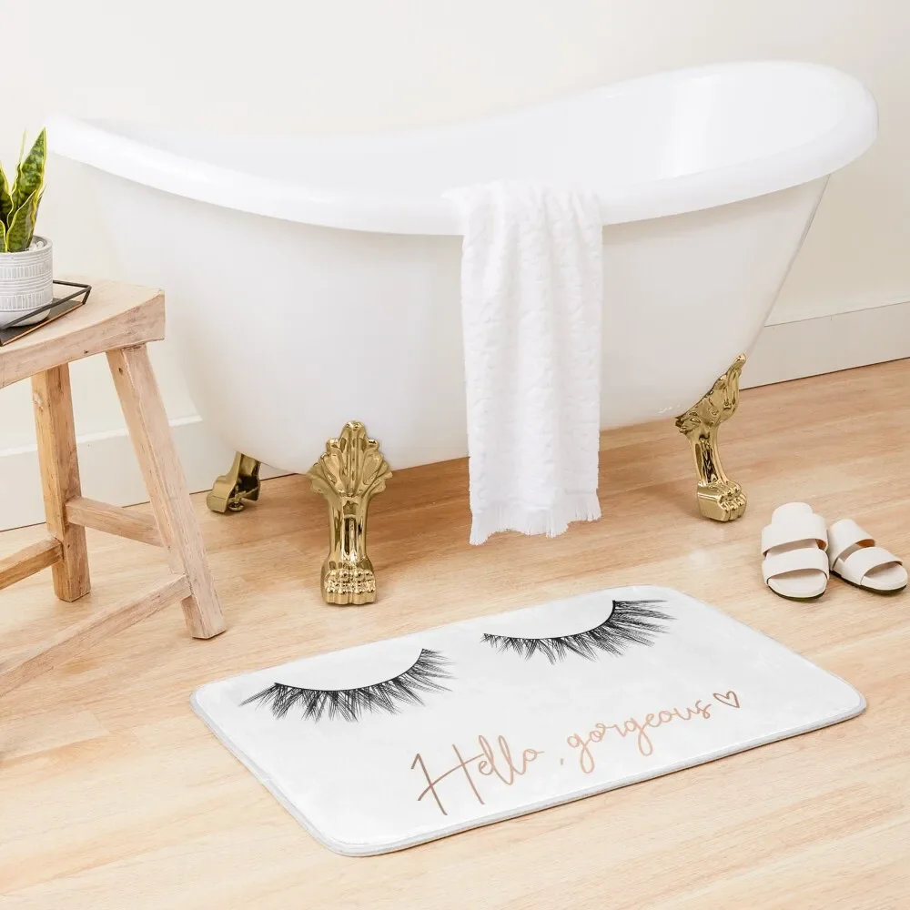

Eyelashes Hello gorgeous Bath Mat Bathroom And Shower Products Entrance Door Carpet Bathrooms Mat
