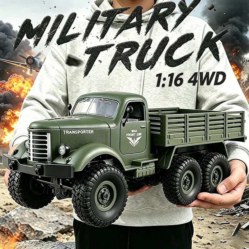 

Радиоуправляемая модель военного грузовика JJRC 1:16 Q60 Q75 THAAD на шести колесах, внедорожник для детей, игрушка на радиоуправлении, подарок на Рождество