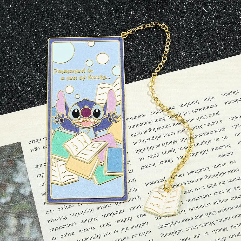 Disney Stitch милые мультяшные закладки креативные кавайные аниме металлические полые студенческие закладки мужские и женские канцелярские принадлежности подарки