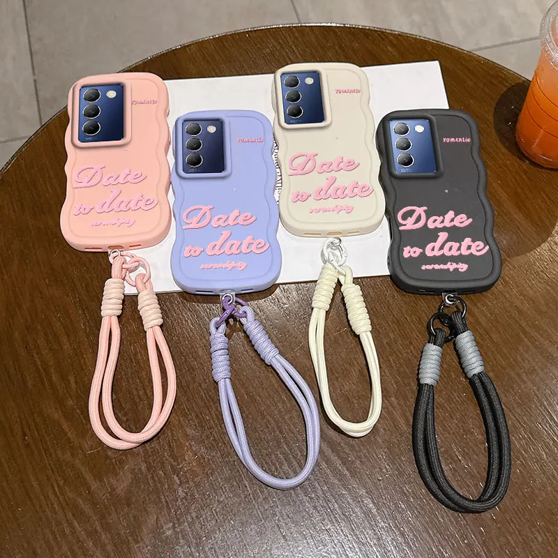 Casing HP vivo V40 SE, V Y T 3 51 33 28 30 53 S Lite, Desain Rapih dan Tali Lanyard, Modis, Fleksibel, Cocok