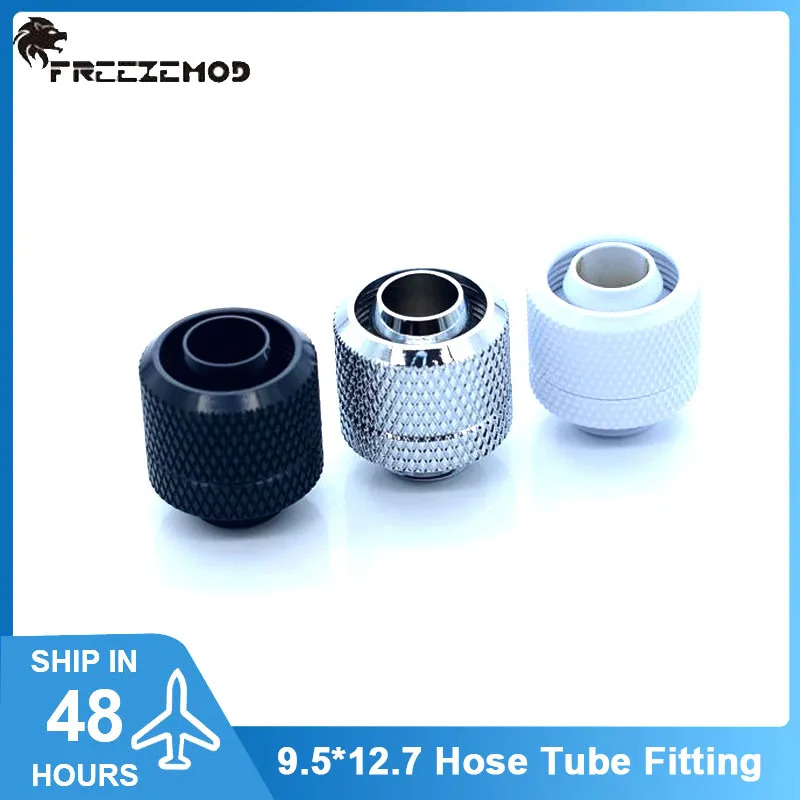 Encaixes refrigerados a água da compressão do pc de freezemod para o tubo macio de 9.5x12.7mm, conector do tubo da mangueira de g1/4 odod13mm preto/branco/prata