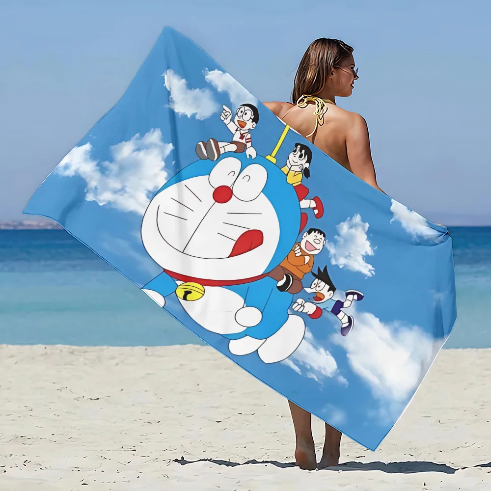 D-doraemon telo mare microfibra senza sabbia asciugatura rapida asciugamani da piscina antisabbia morbidi regalo per le donne viaggi palestra doccia campeggio