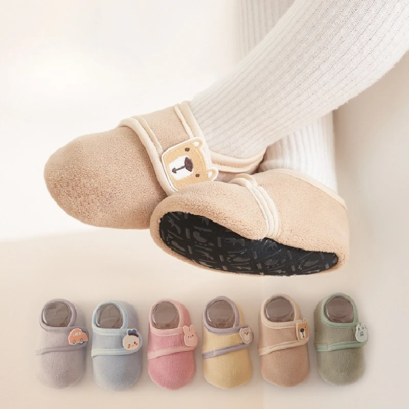 

Baby Thicken Warm Anti Slip Floor Shoes Baby First Walkers Walking Socks Floor Socks Autumn/Winter Children's Indoor Home Shoes