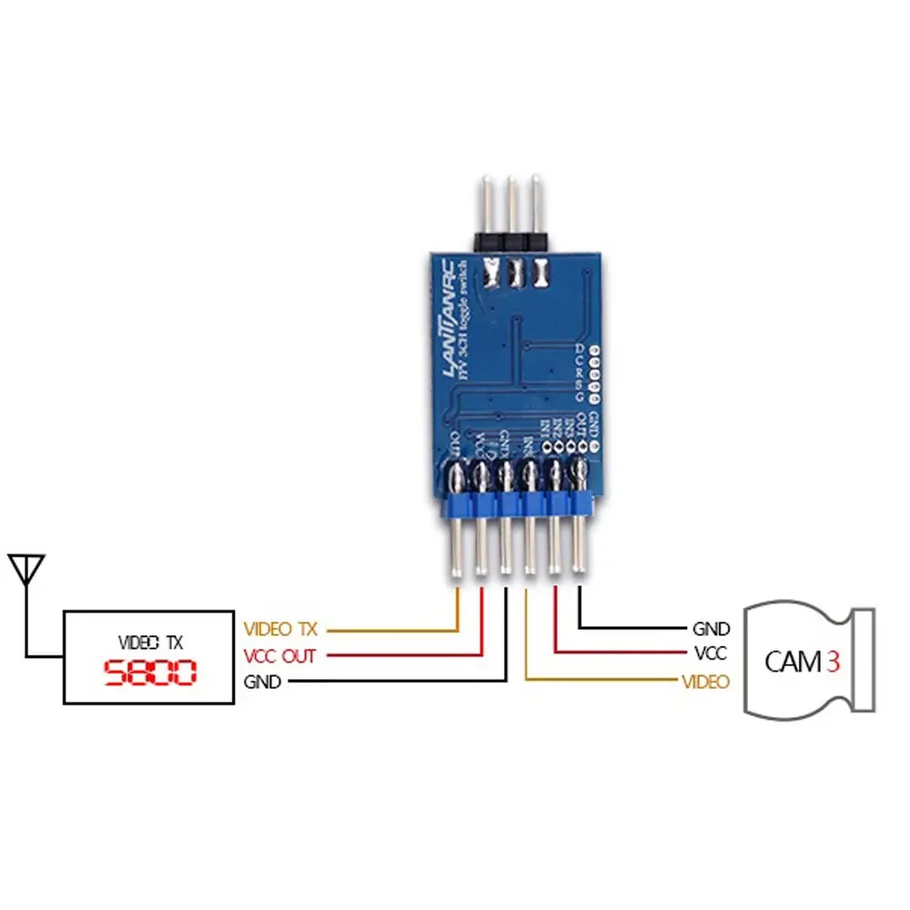 NEW 5.8G 3 Channel Video Switcher Module 3 Way Video Switch Unit for RC FPV Camera