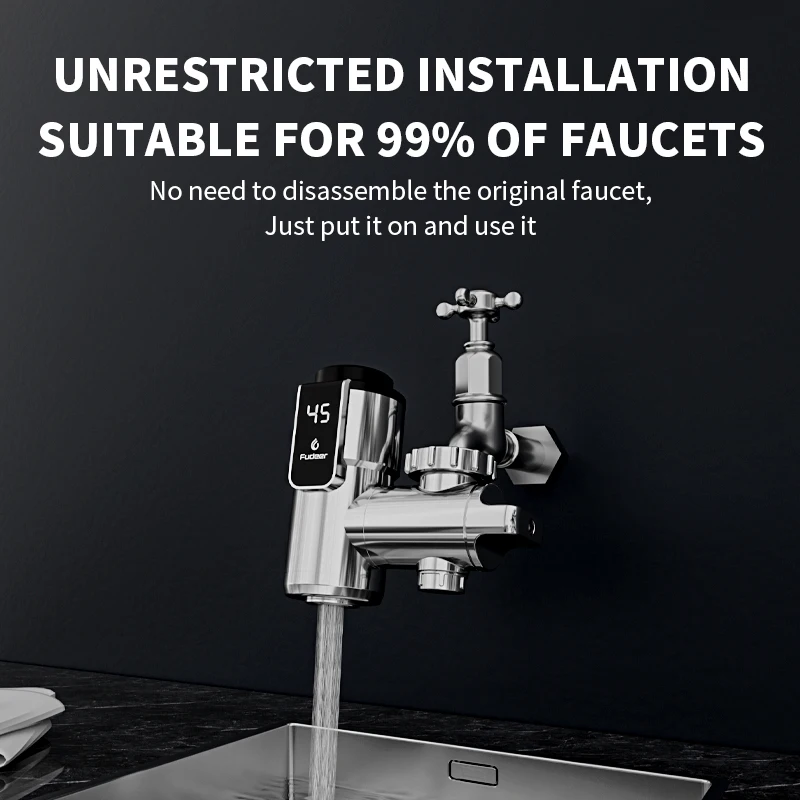 Fudeer 3400W Instant Water Heater Tankless Heaters Kitchen Electric Hot Water Tap Bathroom Heating Faucet Machine