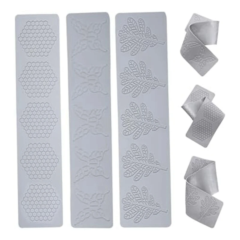 Tile Cake Fondant Mold Reusable  Silicone Mold Embossing Mat Silicone Mold Honeycomb Leaf And Butterfly