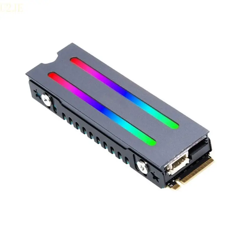 U2JE ARGB Sync M.2 2280 Nvme SSD Coolers RGB M.2 Nvme Radiator Heatsink Thermal Pad