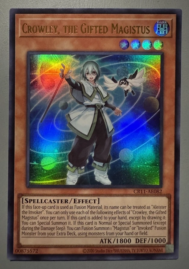 Yugioh KONAMI Duel Monsters CR11-AE082 Crowley, the Gifted Magistus Ultra Rare Asian English Collection Mint Card