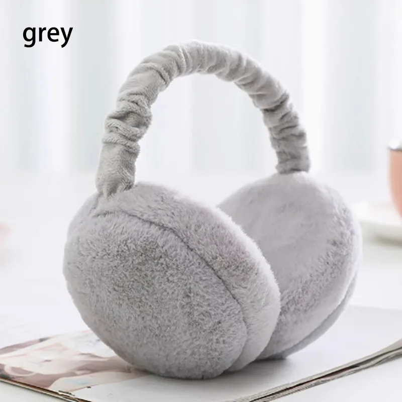 Fashion Autumn Winter Earmuffs Women Men Ear Warmer Plush Solid Color Adjustable Foldable Ear Muffs Earflap Earmuffs