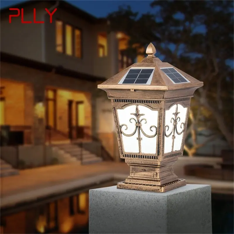 

PLLY Outdoor Solar Post Light Modern Patio Pillar LED Waterproof Lighting For Lawn Garden Fence Gate Porch Courtyard