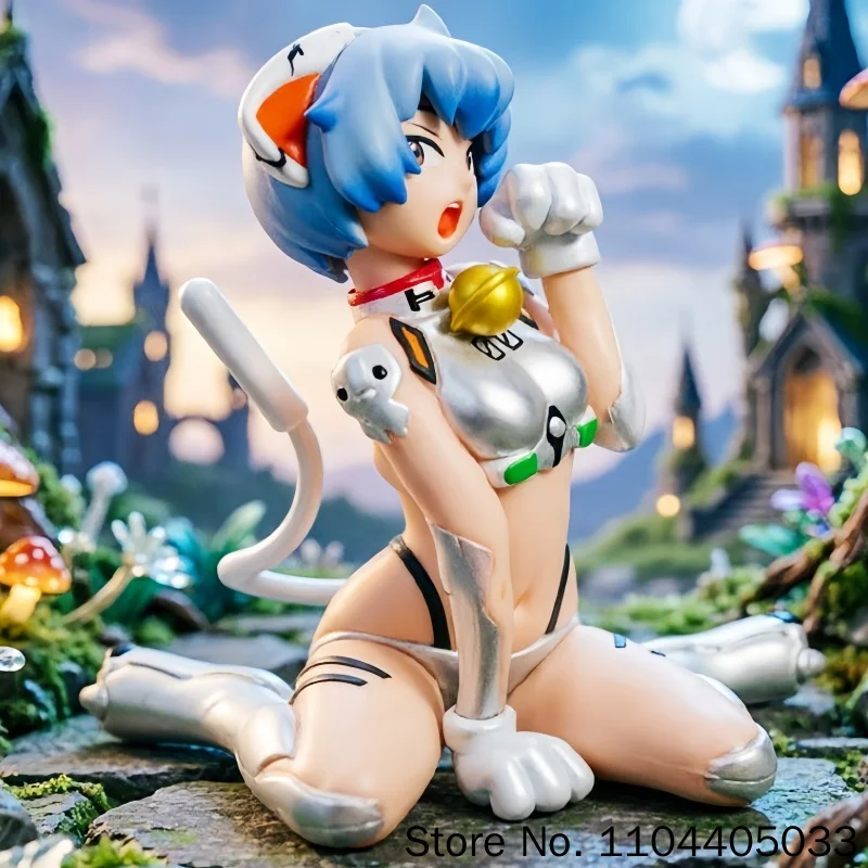 Image of Auf Lager Anime Rei Ayanami Q-Version Stehende Actionfigur GK-Modell Statue Spielzeug Sammlerstück Geburtstagsgeschenke