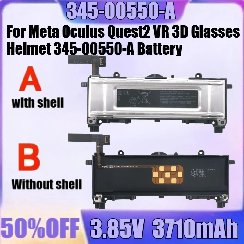 

New 345-00550-A 3.85V 3710mAh High Quality Battery for Meta Oculus Quest2 VR 3D Glasses Helmet 345-00550-A Battery