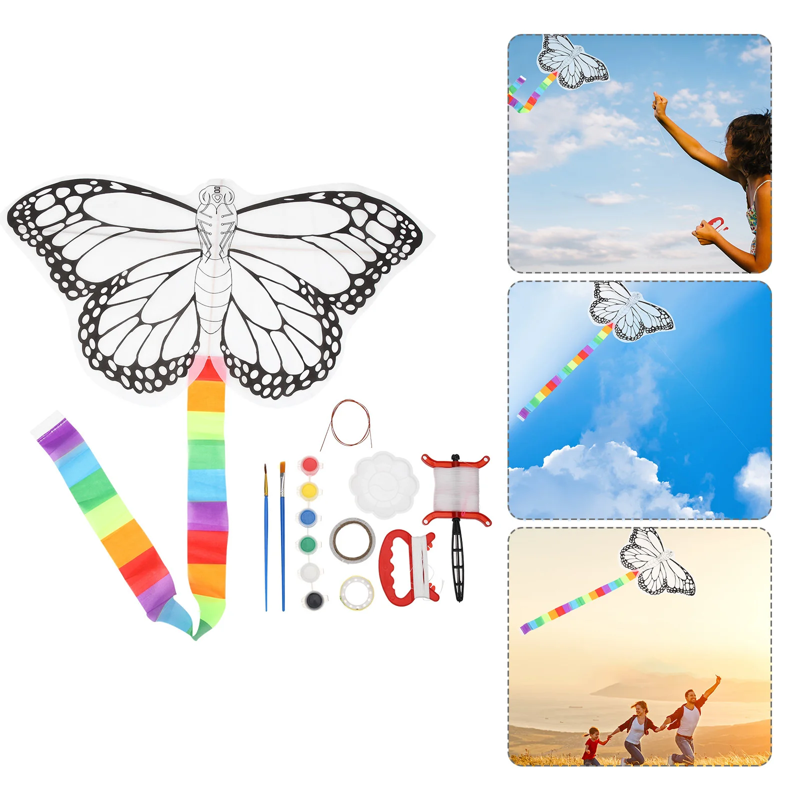

1Set DIY Kite Kit Butterfly Shaped Kite for Kids Ages 8-12 Easy to Fly and Operate Kites for Kids Kites Children Supply