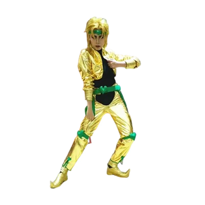 

movie Dio Brando Cosplay Costume yelloe glod costume (not shoes) for Halloween Christmas party men women costume
