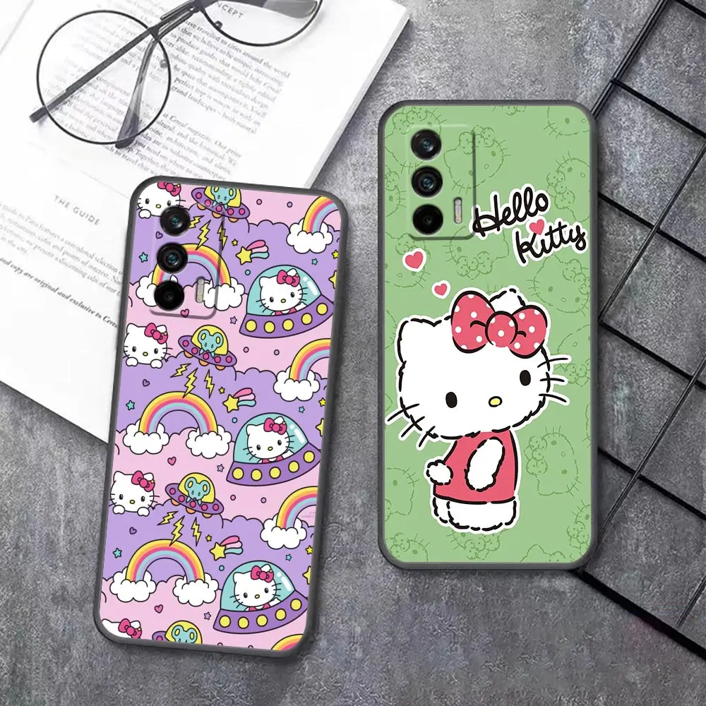 Anime Cute Hello K-Kitty Cat Phone Case For Realme GT 2 Pro Master Neo 2 3 5 NARZO 50 50I 50A C55 C53 C35 C33 C31 C30 C30S Case