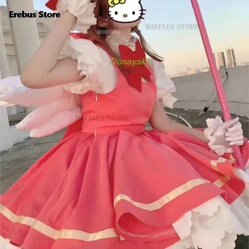anime-cardcaptor-sakura-carte-captor-cosplay-kinomoto-sakura-cosplay-costume-perruque-rose-lolita-robe-halloween-fantaisie-cos-costume-de-fete