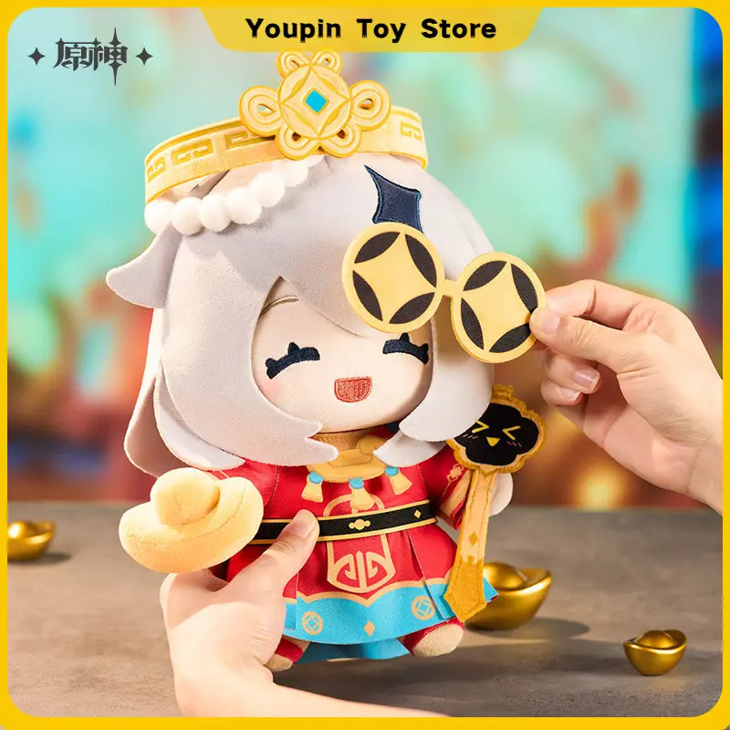 Genshin Impact Paimon God Of Wealth Plush Toy With Skeleton Stuffed Soft Doll Paimon Figure Game Peripheries Decor Birthday Gift