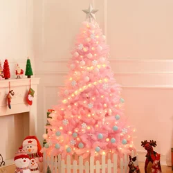 Pink Christmas Tree 210cm/180cm/150cm Large Artificial Xmas Tree Retardant Fir Tree for Рождество Navideño