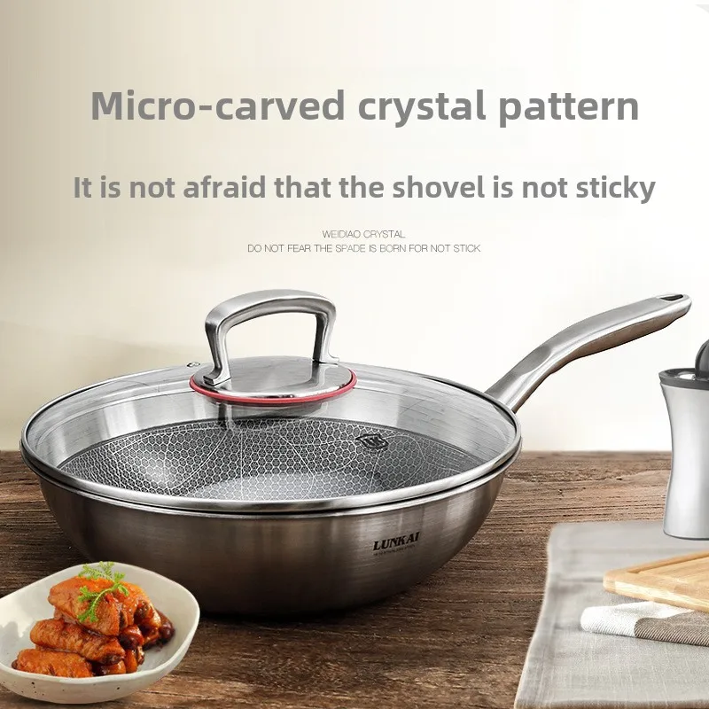 Modern Stainless Steel Non-Stick Skillet Set Induction Cooker & Gas Stove Compatible Cookware for Home Use